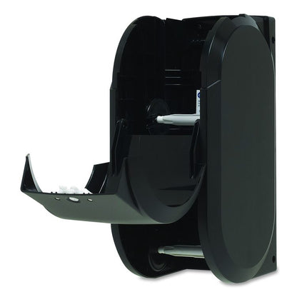 Compact Vertical Double Roll Coreless Tissue Dispenser, 14.06 x 6.69 x 8.19, Black