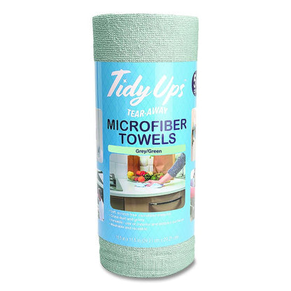 Microfiber Towel Roll, 11.5 x 11.5, Green, 50 Towels/Roll