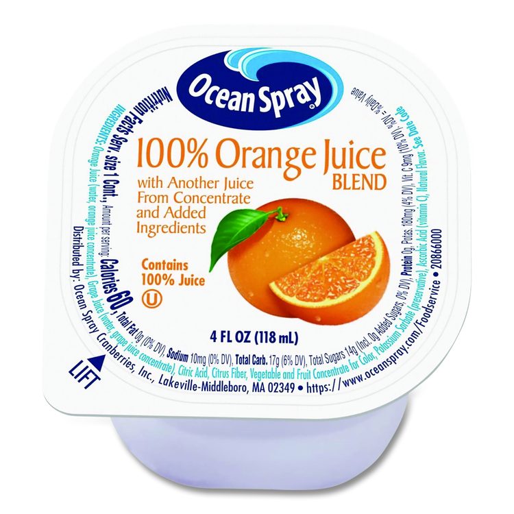 No-Thaw 100% Juice Cups, Orange, 4 oz Cups, 48/Carton