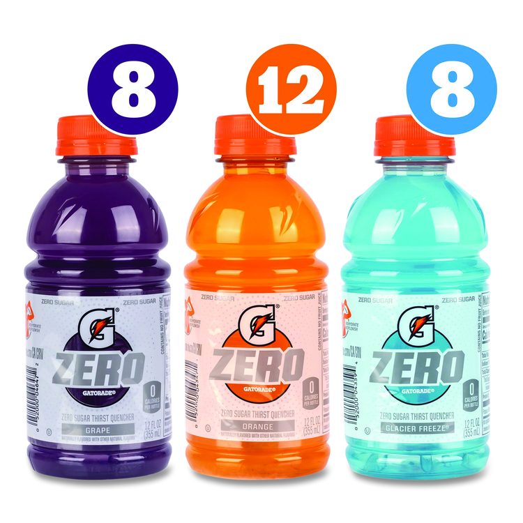 Zero Variety Pack, Assorted Flavors, 12 oz Bottle, 28/Carton