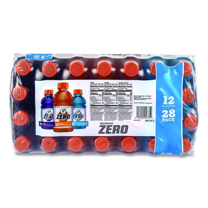 Zero Variety Pack, Assorted Flavors, 12 oz Bottle, 28/Carton