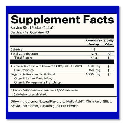 Turmeric Citrus Medley Drink Mix, Citrus Medley Flavor, 0.16 oz Packets, 10/Pack, Yields 14 oz per Packet, 2 Packs/Carton