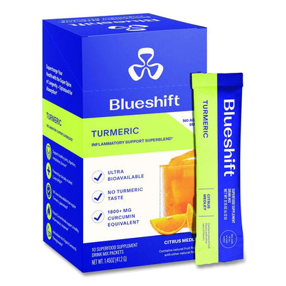 Turmeric Citrus Medley Drink Mix, Citrus Medley Flavor, 0.16 oz Packets, 10/Pack, Yields 14 oz per Packet, 2 Packs/Carton