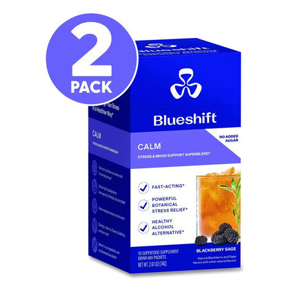 Calm Blackberry Sage Drink Mix, 0.23 oz Packets, 10/Pack, Yields 14 oz per Packet, 2 Packs/Carton