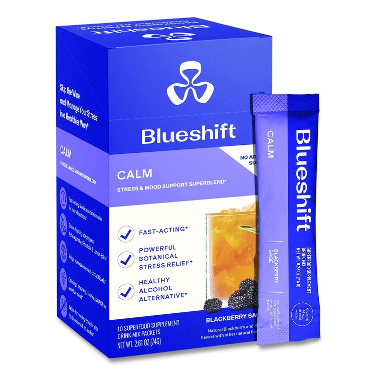 Calm Blackberry Sage Drink Mix, 0.23 oz Packets, 10/Pack, Yields 14 oz per Packet, 2 Packs/Carton