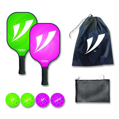 Pickleball Set, Pink/Green, 15.75" x 7.75" x 2.9"