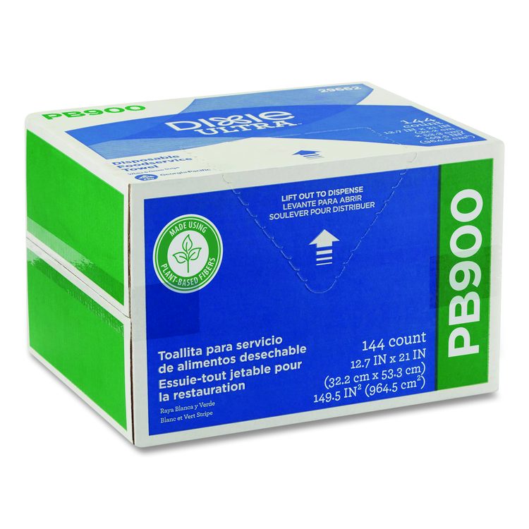 Dine-A-Cloth FLAX Foodservice Wipers, 1-Ply, 12.75 x 21, White, 144/Box
