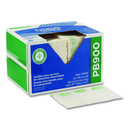 Dine-A-Cloth FLAX Foodservice Wipers, 1-Ply, 12.75 x 21, White, 144/Box
