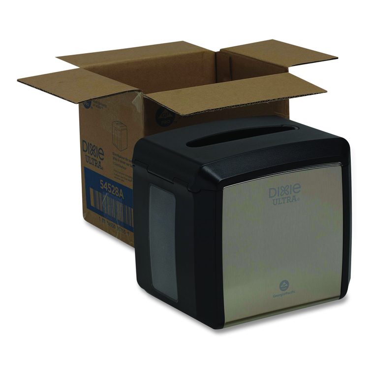 Tabletop Napkin Dispenser, 7.6 x 6.1 x 7.2, Stainless Black