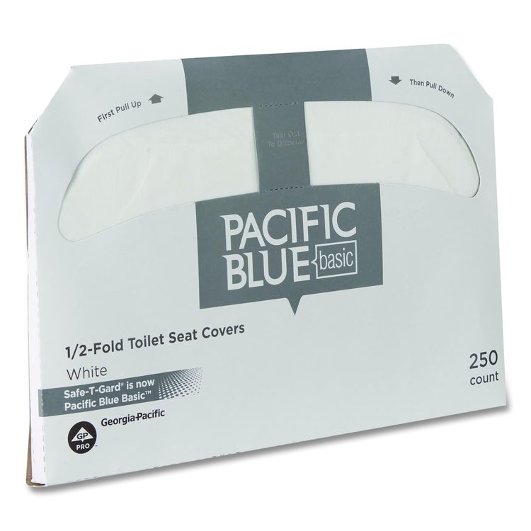 Safe-T-Gard Half-Fold Toilet Seat Covers, 14.5 x 17, White, 250/Pack, 20 Packs/Carton