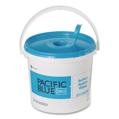 Pacific Blue Select Surface System Bucket, 7.8 x 7.8 x 7, White/Blue, 6/Carton