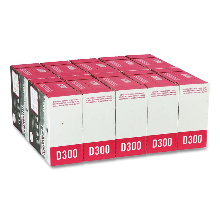 Tall Dispenser Premium All-Purpose DRC Wipers, 1-Ply, 9.25 x 16, Unscented, White, 110/Box 10 Boxes/Carton