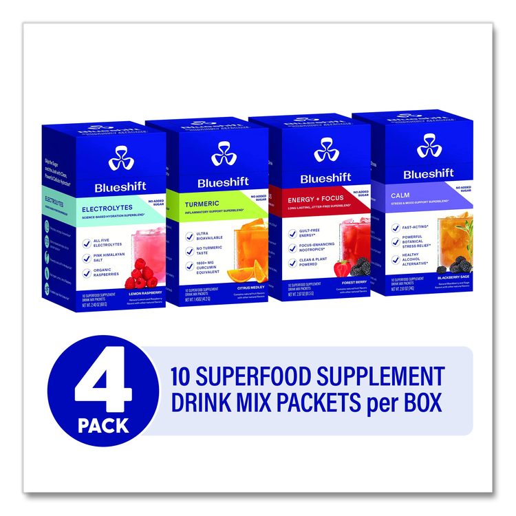Variety Pack Drink Mix, Assorted Flavors, Individual Packets, 10/Pack, Yields 14 oz per Packet, 4 Packs/Carton