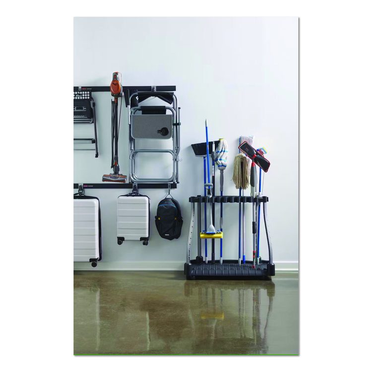 FastTrack Garage Tool Tower Rack, Plastic, Holds Up to 40 Tools, 38" x 20.5" x 34.4", Black
