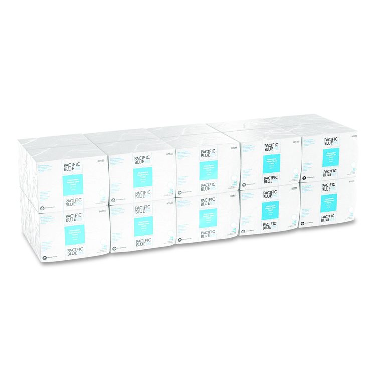 Pacific Blue Select Disposable Patient Care Washcloths, 1-Ply, 9.5 x 13, Unscented, White, 50/Pack, 20 Packs/Carton