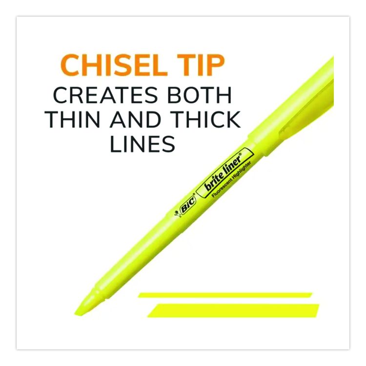 Brite Liner Highlighter, Assorted Ink Colors, Chisel Tip, Assorted Barrel Colors, 5/Set
