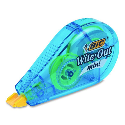 Wite-Out Brand Mini Correction Tape, Non-Refillable, 0.2" x 26.2 ft, White Tape, Assorted Dispenser Colors, Dozen