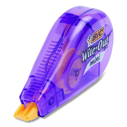 Wite-Out Brand Mini Correction Tape, Non-Refillable, 0.2" x 26.2 ft, White Tape, Assorted Dispenser Colors, Dozen