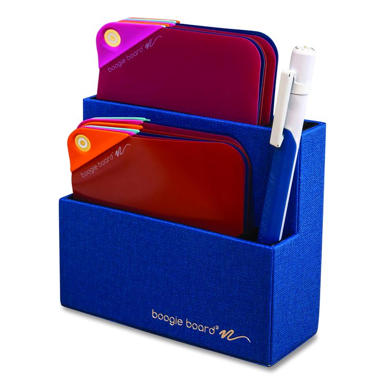 VersaNotes Desk Organizer, 3 Compartments, 4.7 x 0.4 x 2.05, Blue, Plastic