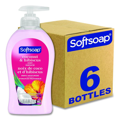 Liquid Hand Soap Pumps, Coconut and Hibiscus Scent, 11.25 oz, 6/Carton