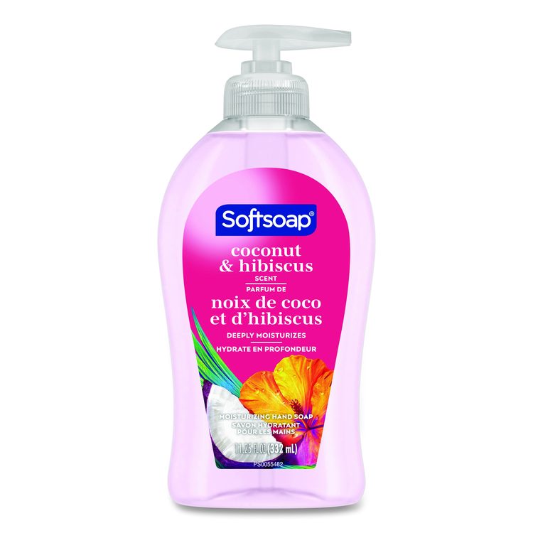 Liquid Hand Soap Pumps, Coconut and Hibiscus Scent, 11.25 oz, 6/Carton