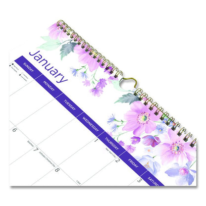 12-Month Colorful Wall Calendar, Passion Floral Artwork, 12 x 17, White/Multicolor Sheets, 12-Month (Jan to Dec): 2026