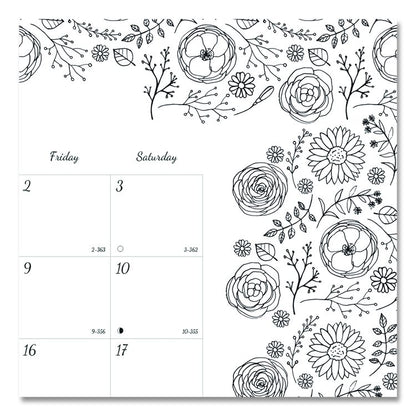 Monthly Desk Pad Calendar, Monthly Coloring Artwork, 22 x 17, Black Binding, Clear Corners, 12-Month (Jan to Dec): 2026
