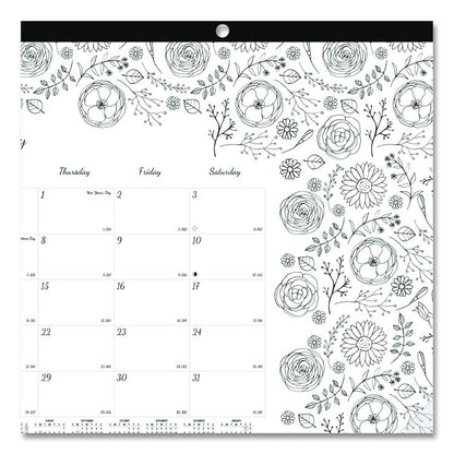 Monthly Desk Pad Calendar, Monthly Coloring Artwork, 17.75 x 10.88, Black Binding, Clear Corners, 12-Month (Jan to Dec): 2026