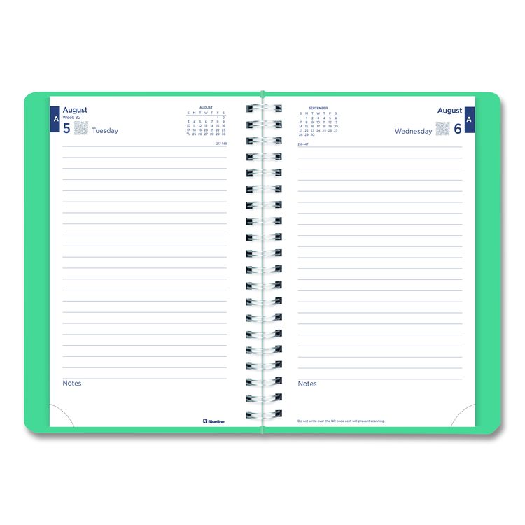 Academic Daily/Monthly Planner, 8 x 5, Blue Cover, 12-Month (Aug to July): 2025 to 2026