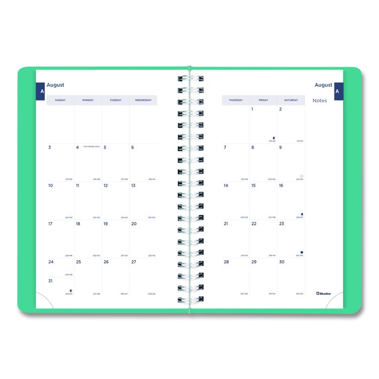 Academic Daily/Monthly Planner, 8 x 5, Blue Cover, 12-Month (Aug to July): 2025 to 2026