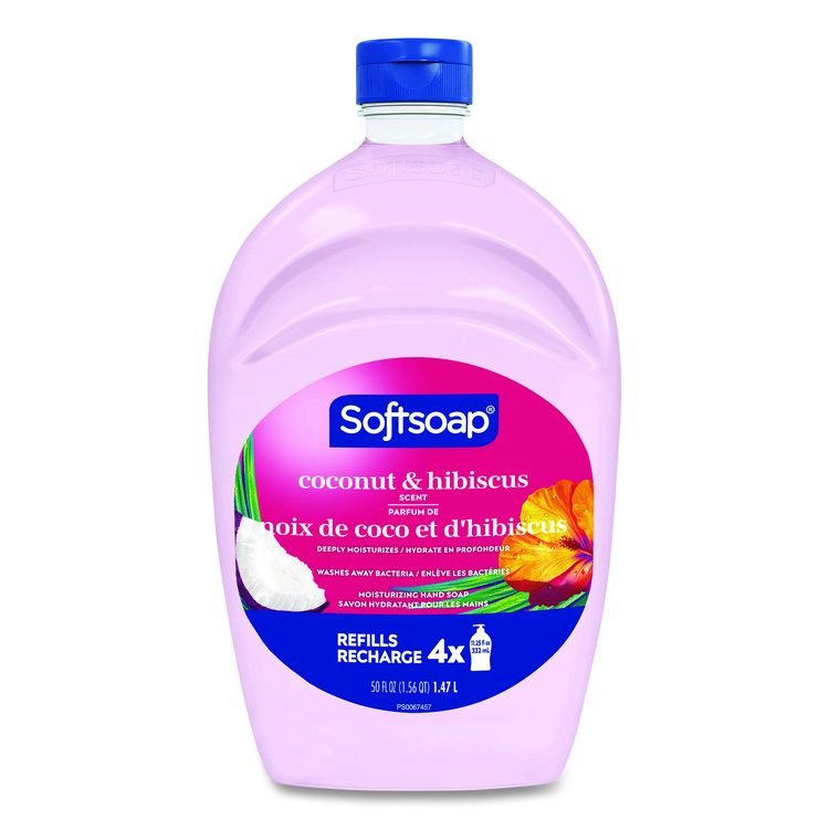 Liquid Hand Soap Refills, Coconut and Hibiscus Scent, 50 oz, 3/Carton