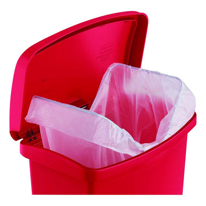 Slim Jim Streamline Resin Step-On Container, 24 gal, Resin, Red