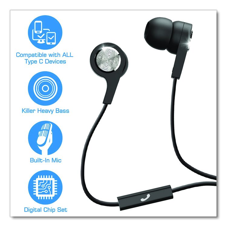 USB-C Earbuds, Black