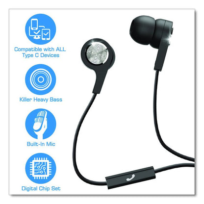 USB-C Earbuds, Black