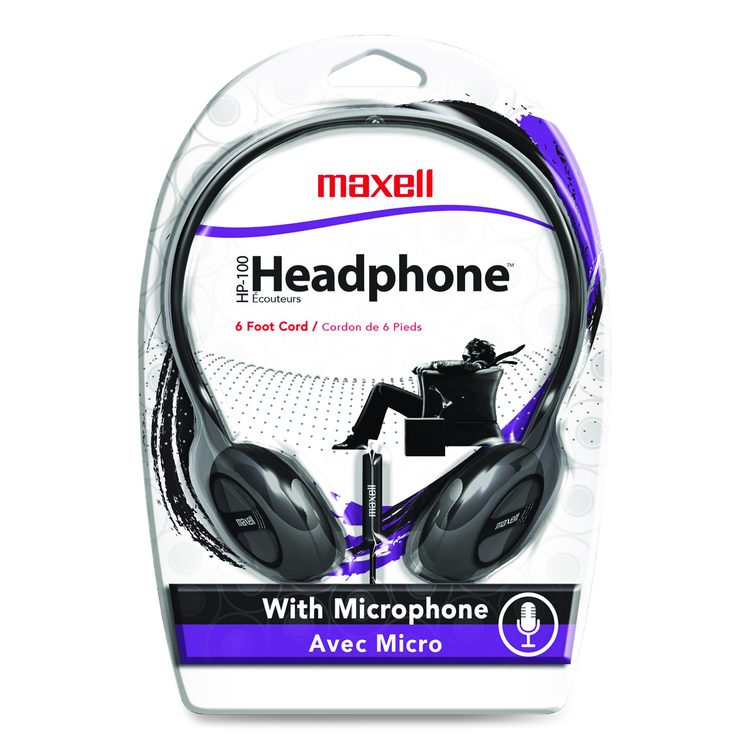 HP100 Headphone with Mic, Black