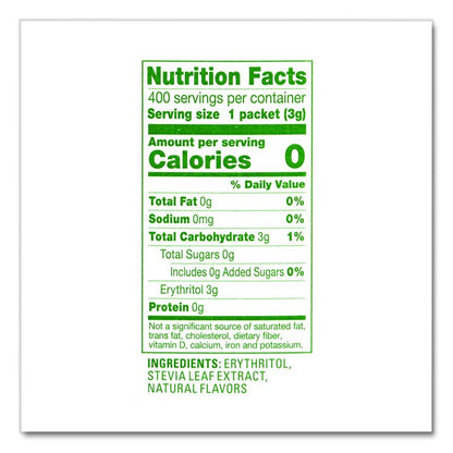 Natural Sugar Substitute, 0.12 oz Packet, 140/Box