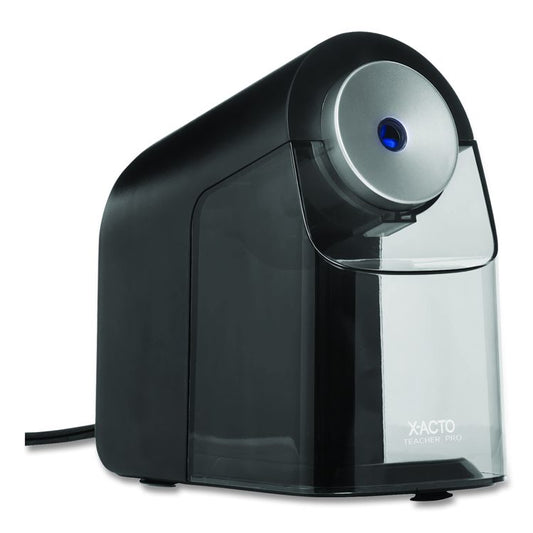 Model 1675 TeacherPro Classroom Electric Pencil Sharpener, AC-Powered, 4 x 7.5 x 8, Black/Silver/Smoke