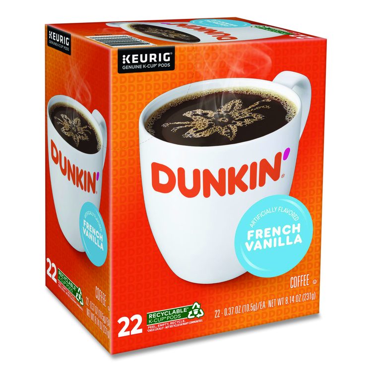 French Vanilla Coffee K-Cups, French Vanilla, 22/Box, 4 Boxes/Carton