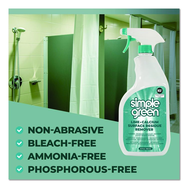 Lime Calcium Surface Residue Remover, 32 oz Spray Bottle, 12/Carton