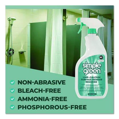 Lime Calcium Surface Residue Remover, 32 oz Spray Bottle, 12/Carton
