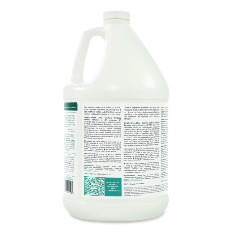 Lime Calcium Surface Residue Remover, 1 gal Bottle, 6/Carton