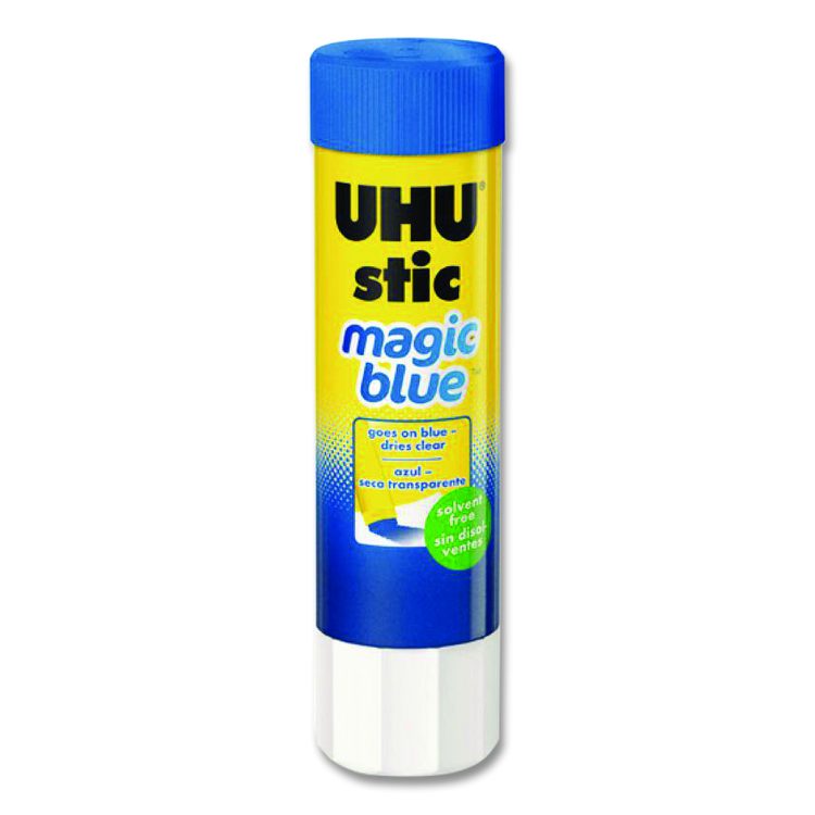 Glue Stick, 8.2 g, Applies Blue, Dries Clear, 24/Pack