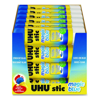 Glue Stick, 8.2 g, Applies Blue, Dries Clear, 24/Pack