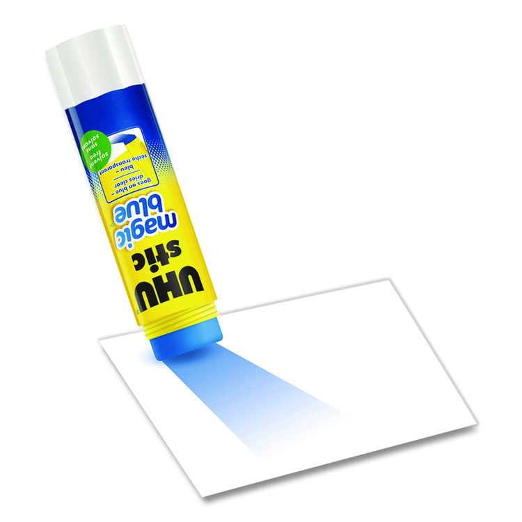 Glue Stick, 21 g, Applies Blue, Dries Clear, 12/Pack