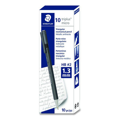 Mechanical Pencils, 1.3 mm, HB (#2), Black Lead, Anthracite Barrel, 10/Box
