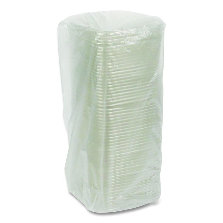 EarthChoice Recycled PET Container Lid, for 6" Square RPET Containers, 6.25 x 0.39 x 6.25, Clear, Plastic, 360/Carton