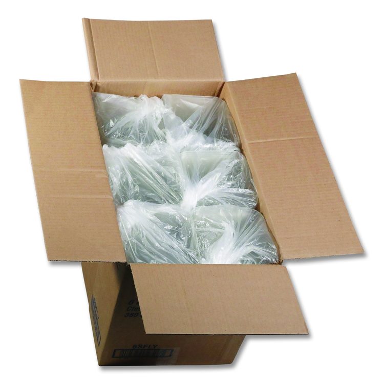 EarthChoice Recycled PET Container Lid, for 6" Square RPET Containers, 6.25 x 0.39 x 6.25, Clear, Plastic, 360/Carton