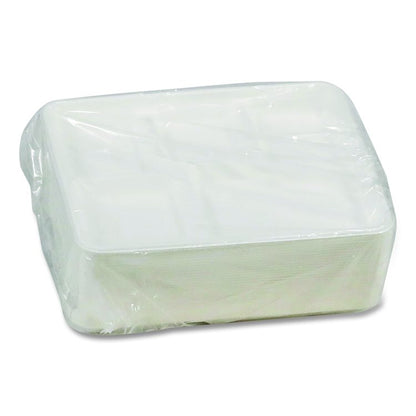 Compostable Fiber Blend School Lunch Tray, 10 x 8 x 1, White, 240/Carton