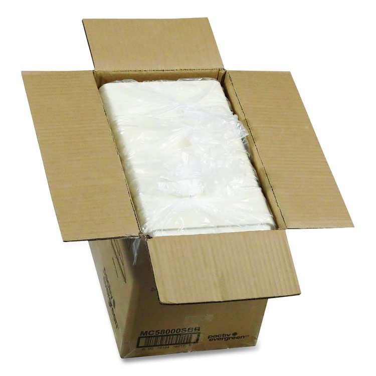 Compostable Fiber Blend School Lunch Tray, 10 x 8 x 1, White, 240/Carton