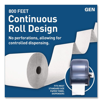 Hardwound Roll Towels, 1-Ply, 8" x 800 ft, White, 6 Rolls/Carton